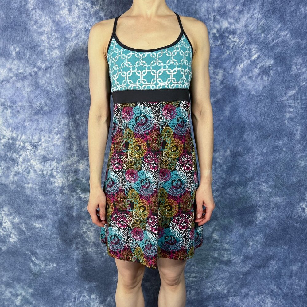 Lola Colorful Black Athletic Athleisure Sun Dress Sz M